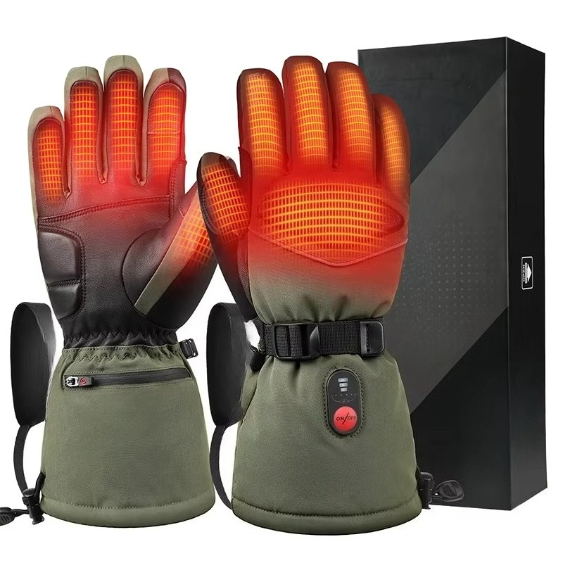 ถุงมือสกีไฟฟ้าสีเขียว 7.4V 300 - Ski Glove Waterproof บทวิจารณ์และราคา